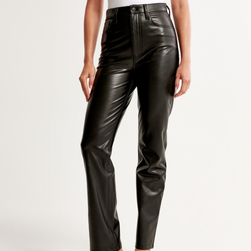 Abercrombie straight leg leather pants